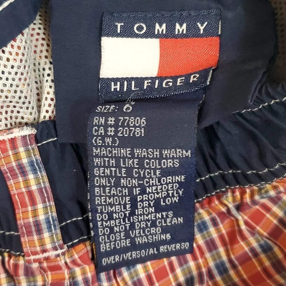 Tommy Hilfiger Boys Plaid Swim Trunks